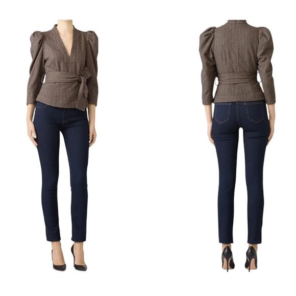 EUC Sea New York Top Noemie Blouse with Belted Waist - Size 8 - Picture 11 of 12